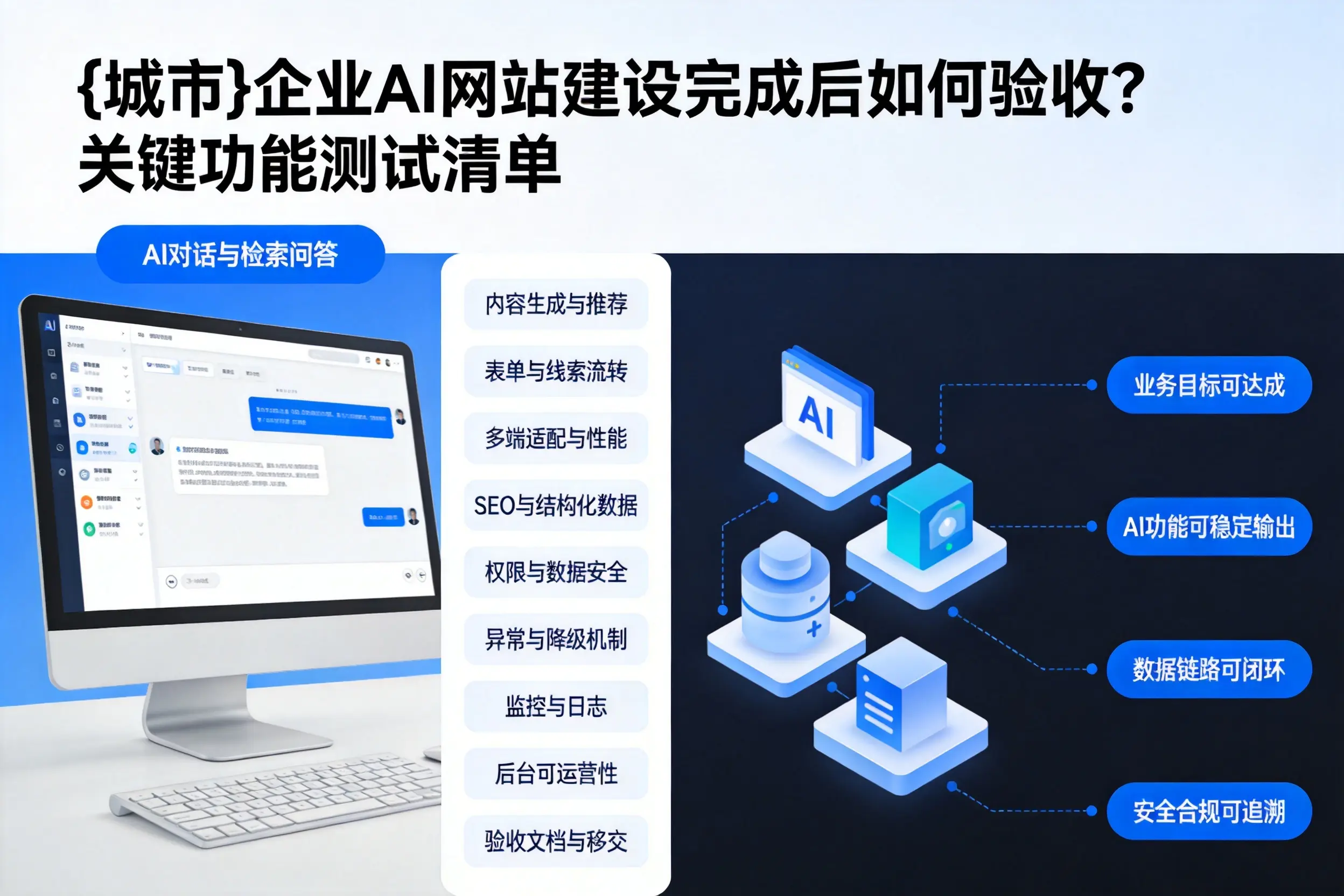 吴忠企业AI网站建设完成后如何验收？关键功能测试清单