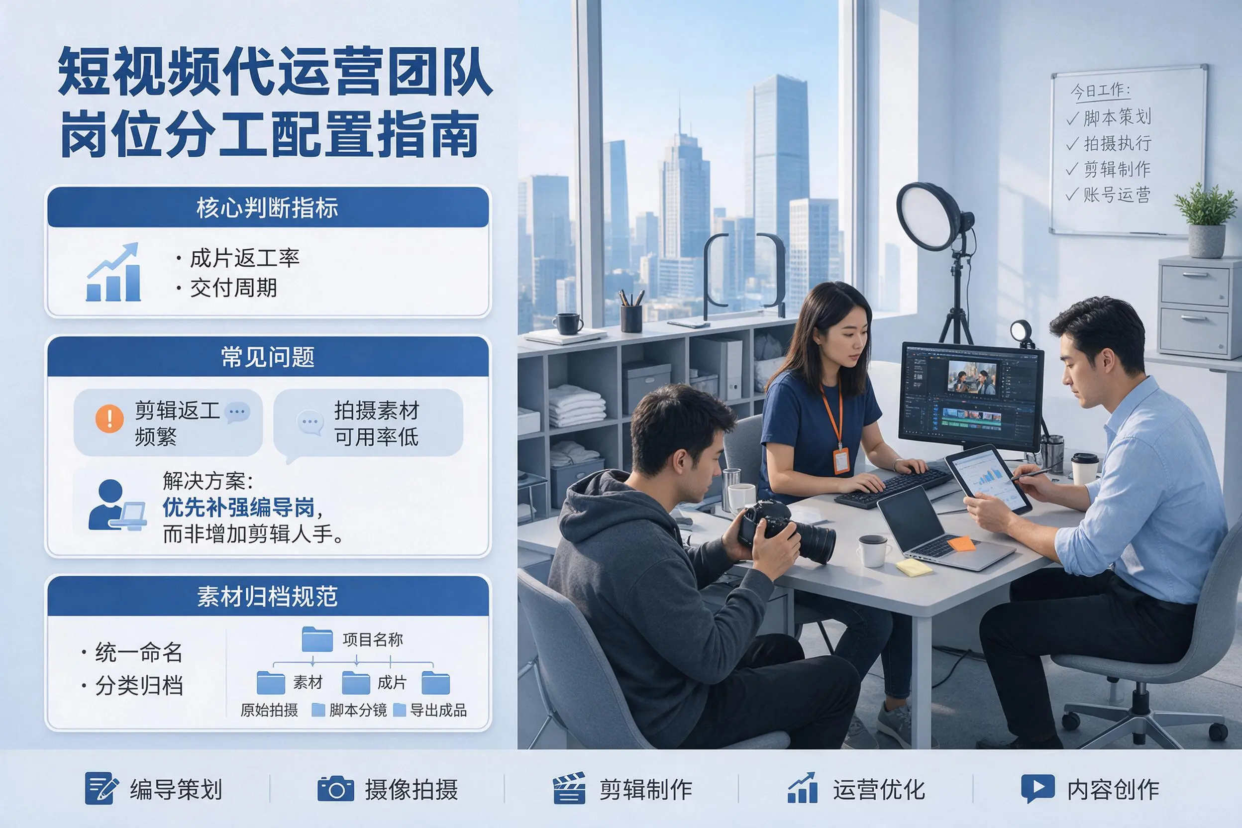 短视频代运营团队如何配置？吴忠企业岗位分工科普说明